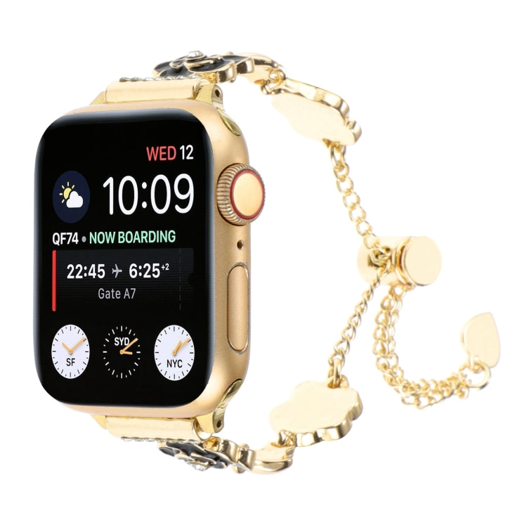 Camellia Metal Chain Bracelet Watch Band, For Apple Watch SE 40mm, For Apple Watch SE 44mm, For Apple Watch Series 6 40mm, For Apple Watch Series 6 44mm, For Apple Watch Series 5 44mm, For Apple Watch Series 5 40mm, For Apple Watch Series 4 44mm