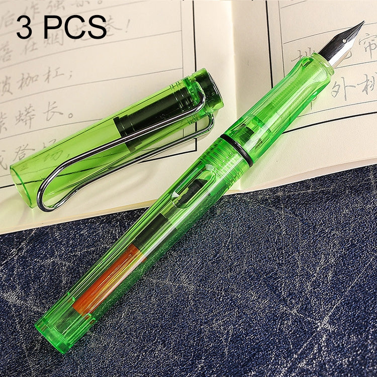 3 PCS School Office Extra Fine Titanium Alloy Nib Transparent Piston Fountain Pen(Black), Random Delivery(0.5mm/0.38mm Nib), HC3328B, HC3328E, HC3328F, HC3328G, HC3328L, HC3328LG, HC3328P, HC3328R, HC3328TE, HC3328TG, HC3328TH, HC3328TL, HC3328TT