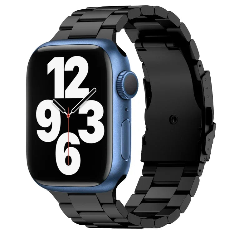 Three Beads Titanium Alloy Metal Watch Band, For Apple Watch Series 7 41mm, For Apple Watch Series 7 45mm, For Apple Watch Series 6 40mm, For Apple Watch Series 6 44mm, For Apple Watch Series 5 44mm, For Apple Watch Series 5 40mm
