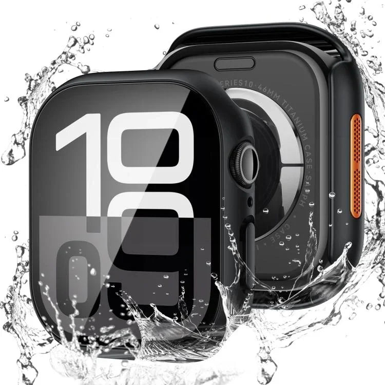 Tempered Film Integrated PC Watch Protective Case, For Apple Watch Series 6 / 5 / 4 & SE 44mm, For Apple Watch Series 6 / 5 / 4 & SE 40mm, For Apple Watch Series 11 / 10 46mm, For Apple Watch Series 11 / 10 42mm, For Apple Watch Series 9 / 8 / 7 45mm