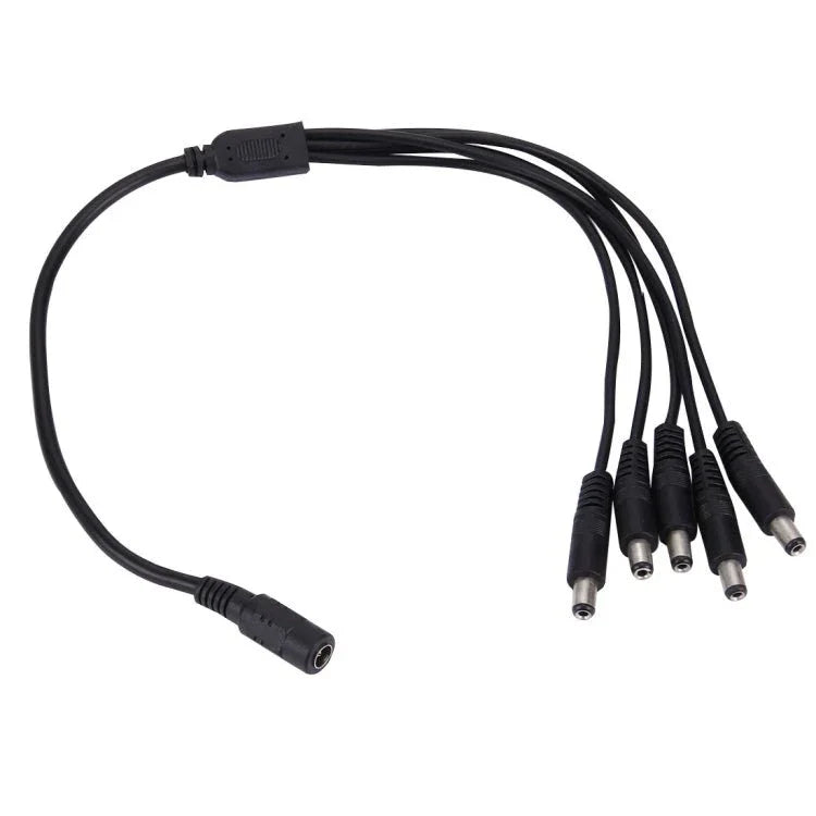 1 Female to 5 Male Plug 5.5 x 2.1mm DC Power Cable - Trustpick