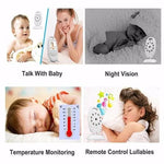VB601 Monitor de Bebé Portátil Sem Complicações com Ecrã LCD 2.0 polegadas, Suporta Comunicação Bidirecional, Visão Noturna, VB601