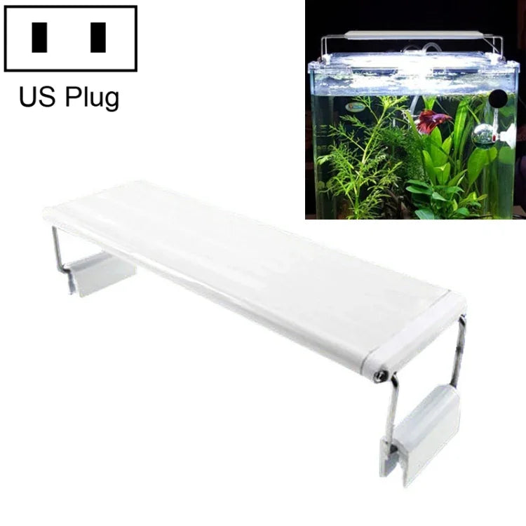 Aquário XY-30K Tanque de Peixes de Vidro Lâmpada LED Aquática com Suporte, Ficha US, XY-30K