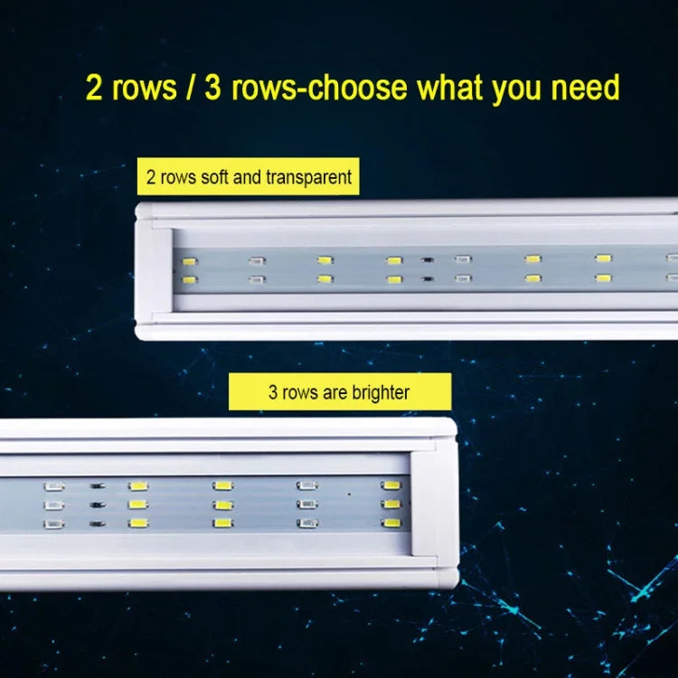 Aquário XY-30K Tanque de Peixes de Vidro Lâmpada LED Aquática com Suporte, Ficha US, XY-30K