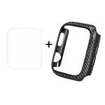 ENKAY Hat-Prince 2 em 1 Textura de Fibra de Carbono TPU Semi-rígida Capa Protetora + Protetor de Ecrã Curvo 3D PET de Dobragem a Quente HD para Apple Watch Série 6 / 5 / 4 / Watch SE 40mm, Para Apple Watch Série 6 / 5 / 4 / Watch SE 40mm
