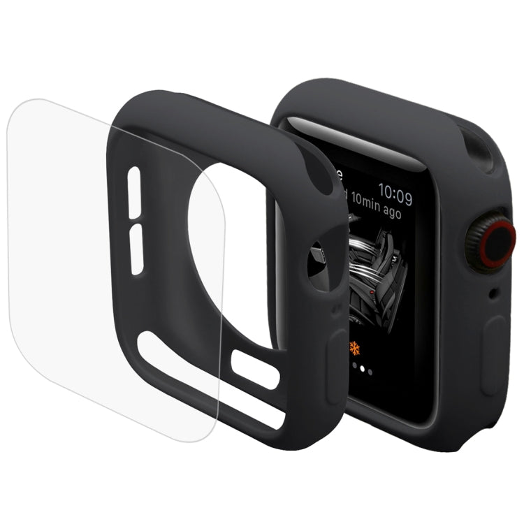 ENKAY Hat-Prince 2 em 1 Capa Protetora Semi-revestida em TPU + Protetor de Ecrã HD Curvo 3D em PET com Dobragem a Quente para Apple Watch Series 6 / 5 / 4 / Watch SE 44mm, Para Apple Watch Series 6 / 5 / 4 / Watch SE 44mm