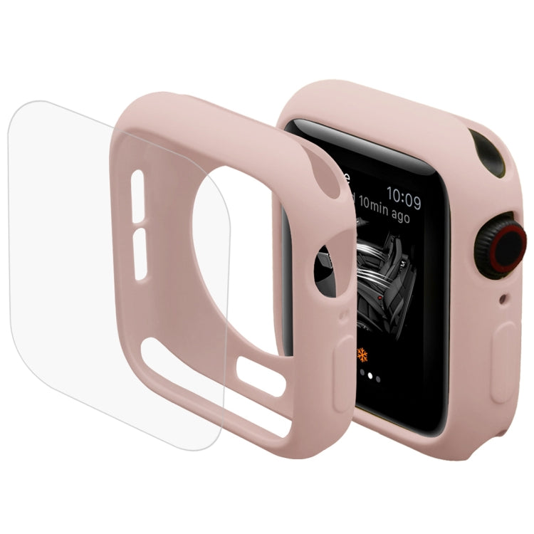 ENKAY Hat-Prince 2 em 1 Capa Protetora Semi-revestida em TPU + Protetor de Ecrã HD Curvo 3D em PET com Dobragem a Quente para Apple Watch Series 6 / 5 / 4 / Watch SE 44mm, Para Apple Watch Series 6 / 5 / 4 / Watch SE 44mm