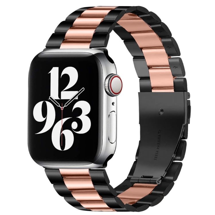 Correia de Relógio em Aço Inoxidável com 3 Contas e Fivela Dobrável para Apple Watch Série 10 42mm / 9&8&7 41mm / SE 3&SE 2&6&SE&5&4 40mm / 3&2&1 38mm