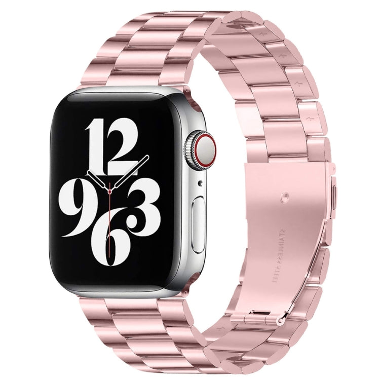 Correia de Relógio em Aço Inoxidável com 3 Contas e Fivela Dobrável para Apple Watch Série 10 42mm / 9&8&7 41mm / SE 3&SE 2&6&SE&5&4 40mm / 3&2&1 38mm