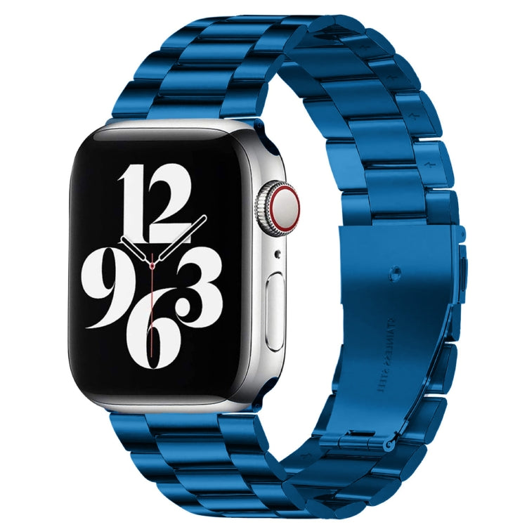 Correia de Relógio em Aço Inoxidável com 3 Contas e Fivela Dobrável para Apple Watch Série 10 42mm / 9&8&7 41mm / SE 3&SE 2&6&SE&5&4 40mm / 3&2&1 38mm
