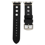 Para Apple Watch Series 7 45mm / 6 & SE & 5 & 4 44mm / 42mm 3 & 2 & 1 Correia de Relógio de Pulso em Pele Genuína com Orifícios Retro, Para 42mm