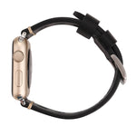 Para Apple Watch Series 7 45mm / 6 & SE & 5 & 4 44mm / 42mm 3 & 2 & 1 Correia de Relógio de Pulso em Pele Genuína com Orifícios Retro, Para 42mm