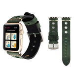 Para Apple Watch Series 7 45mm / 6 & SE & 5 & 4 44mm / 42mm 3 & 2 & 1 Correia de Relógio de Pulso em Pele Genuína com Orifícios Retro, Para 42mm