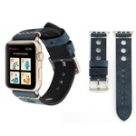 Para Apple Watch Series 7 45mm / 6 & SE & 5 & 4 44mm / 42mm 3 & 2 & 1 Correia de Relógio de Pulso em Pele Genuína com Orifícios Retro, Para 42mm