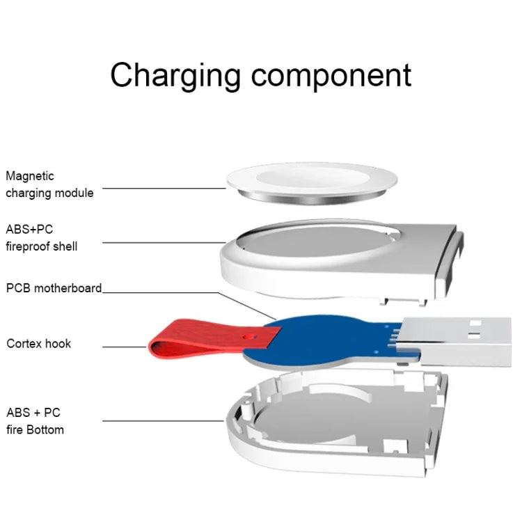 Carregador Sem Fios Magnético Portátil Universal Qi Padrão A3 para Apple Watch Series 4 & 3 & 2 & 1