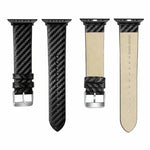 Correia de Fibra de Carbono em Pele Genuína + Moldura para Apple Watch Series 4 40mm, Apple Watch Series 4 40mm