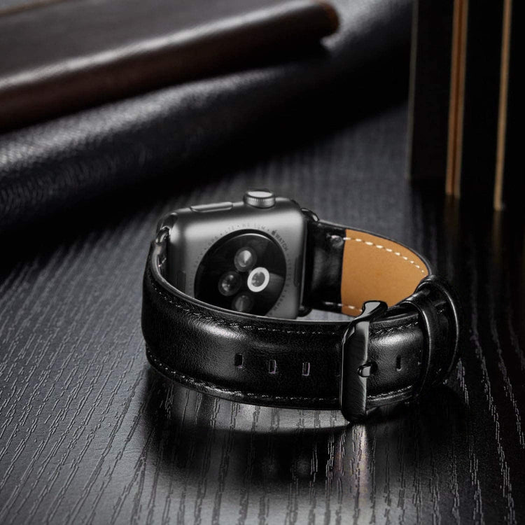 Correia de Relógio em Pele com Fivela Preta para Apple Watch Ultra 49mm & Watch Ultra 2 49mm / Series 10 46mm / 9&8&7 45mm / SE 3&SE 2&6&SE&5&4 44mm / 3&2&1 42mm, Para Apple Watch Ultra 49mm / Series 8&7 45mm / SE 2&6&SE&5&4 44mm / 3&2&1 42mm