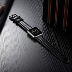 Correia de Relógio em Pele com Fivela Preta para Apple Watch Ultra 49mm & Watch Ultra 2 49mm / Series 10 46mm / 9&8&7 45mm / SE 3&SE 2&6&SE&5&4 44mm / 3&2&1 42mm, Para Apple Watch Ultra 49mm / Series 8&7 45mm / SE 2&6&SE&5&4 44mm / 3&2&1 42mm