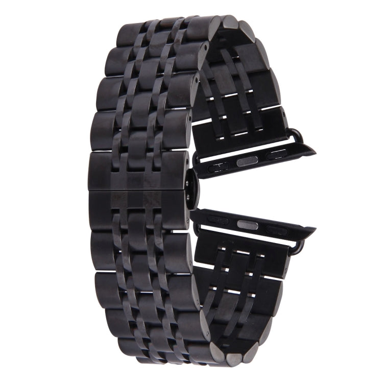 Pulseira de Relógio em Aço Inoxidável com Fecho Borboleta Oculto e 7 Contas Para Apple Watch 42mm (Prateado Dourado), 20mm Mulher