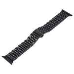 Pulseira de Relógio em Aço Inoxidável com Fecho Borboleta Oculto e 7 Contas Para Apple Watch 42mm (Prateado Dourado), 20mm Mulher