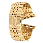 Pulseira de Relógio em Aço Inoxidável com Fecho Borboleta Oculto e 7 Contas Para Apple Watch 42mm (Prateado Dourado), 20mm Mulher