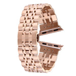 Pulseira de Relógio em Aço Inoxidável com Fecho Borboleta Oculto e 7 Contas Para Apple Watch 42mm (Prateado Dourado), 20mm Mulher