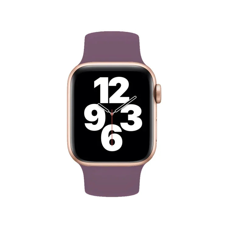 Para Apple Watch Série 10 42mm / 9&8&7 41mm / SE 3&SE 2&6&SE&5&4 40mm / 3&2&1 38mm Pulseira de Relógio em Silicone Elástico Cor Sólida, Tamanho:S 130mm