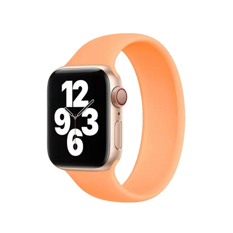 Para Apple Watch Série 10 42mm / 9&8&7 41mm / SE 3&SE 2&6&SE&5&4 40mm / 3&2&1 38mm Pulseira de Relógio em Silicone Elástico Cor Sólida, Tamanho:S 130mm