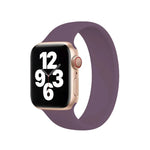 Para Apple Watch Série 10 42mm / 9&8&7 41mm / SE 3&SE 2&6&SE&5&4 40mm / 3&2&1 38mm Pulseira de Relógio em Silicone Elástico Cor Sólida, Tamanho:M 143mm