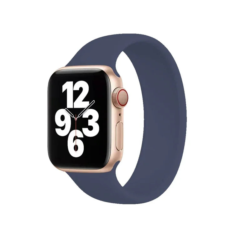 Para Apple Watch Série 10 42mm / 9&8&7 41mm / SE 3&SE 2&6&SE&5&4 40mm / 3&2&1 38mm Pulseira de Relógio em Silicone Elástico Cor Sólida, Tamanho:M 143mm
