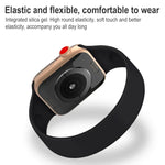 Para Apple Watch Série 10 42mm / 9&8&7 41mm / SE 3&SE 2&6&SE&5&4 40mm / 3&2&1 38mm Pulseira de Relógio em Silicone Elástico Cor Sólida, Tamanho:M 143mm