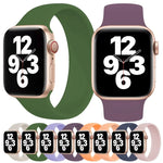 Para Apple Watch Série 10 42mm / 9&8&7 41mm / SE 3&SE 2&6&SE&5&4 40mm / 3&2&1 38mm Pulseira de Relógio em Silicone Elástico Cor Sólida, Tamanho:M 143mm