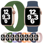 Pulseira de Relógio Elástica de Silicone de Cor Sólida para Apple Watch Series 10 42mm / 9&8&7 41mm / SE 3&SE 2&6&SE&5&4 40mm / 3&2&1 38mm, Tamanho: L 156mm