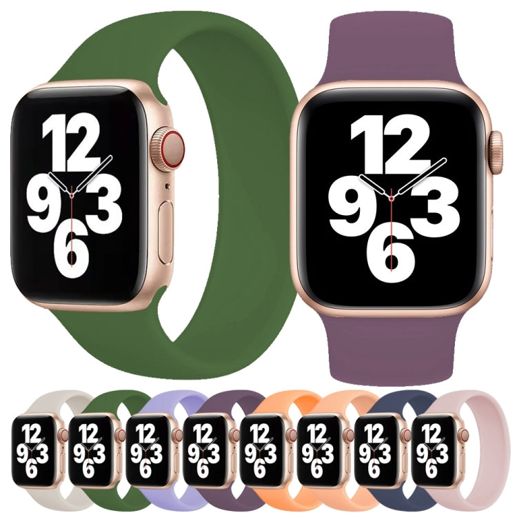 Pulseira de Relógio em Silicone Elástico de Cor Sólida para Apple Watch Ultra 49mm & Watch Ultra 2 49mm / Series 10 46mm / 9 & 8 & 7 45mm / SE 3 & SE 2 & 6 & SE & 5 & 4 44mm / 3 & 2 & 1 42mm, Tamanho: S 130mm