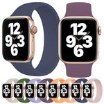 Para Apple Watch Ultra 49mm&Watch Ultra 2 49mm / Série 10 46mm / 9&8&7 45mm / SE 3&SE 2&6&SE&5&4 44mm / 3&2&1 42mm Pulseira de Relógio em Silicone Elástico Cor Sólida, Tamanho:M 143mm