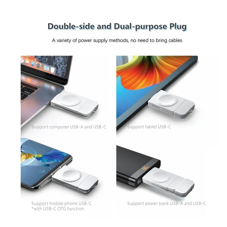 Carregador Rápido Magnético Sem Fios U8 USB / Type-C para Apple Watch Series, U8