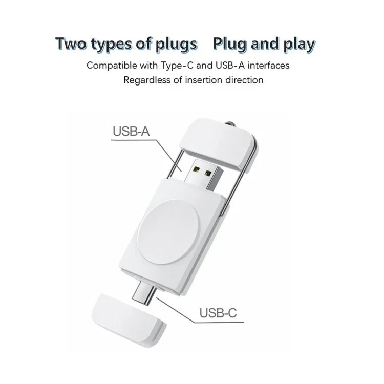 Carregador Sem Fios Magnético USB / Type-C U8S Carregador Rápido para Samsung Watch 3 / 4, 4 Classic, Active 1 / 2