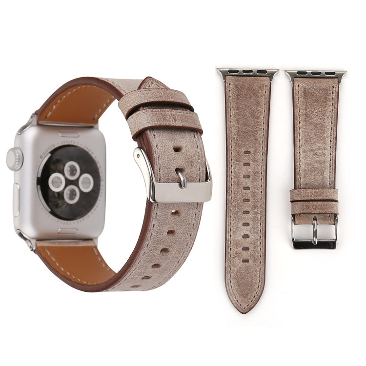 Pulseira de Couro Genuíno Estilo Fresco para Apple Watch Series 10 42mm / 9&8&7 41mm / SE 3&SE 2&6&SE&5&4 40mm / 3&2&1 38mm, 38mm