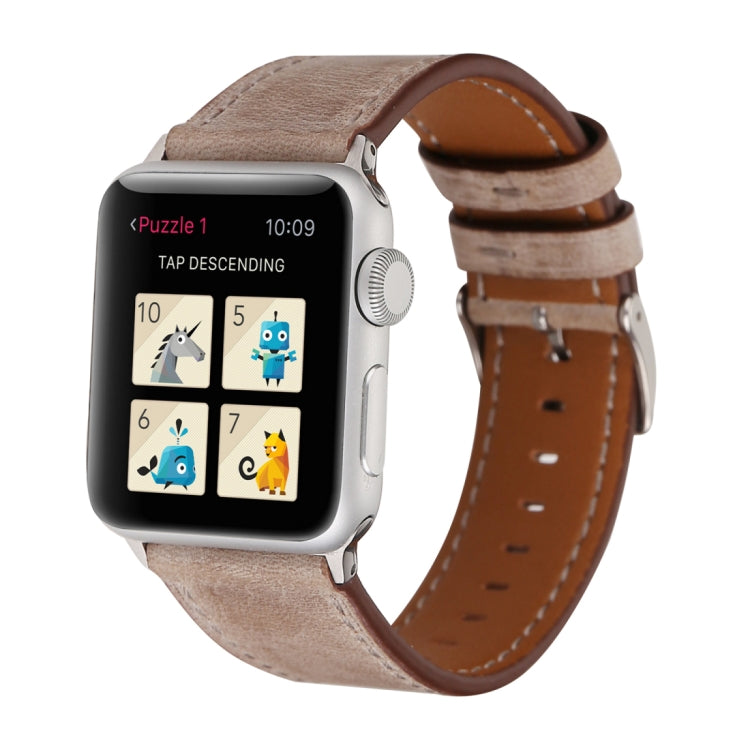 Pulseira de Couro Genuíno Estilo Fresco para Apple Watch Ultra 49mm&Watch Ultra 2 49mm / Series 10 46mm / 9&8&7 45mm / SE 3&SE 2&6&SE&5&4 44mm / 3&2&1 42mm, 42mm