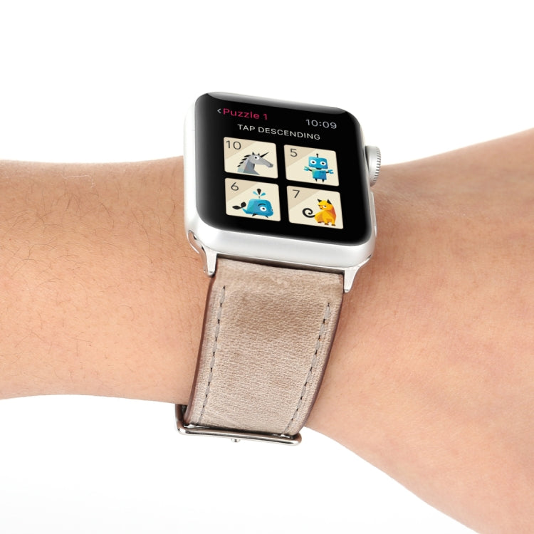 Pulseira de Couro Genuíno Estilo Fresco para Apple Watch Ultra 49mm&Watch Ultra 2 49mm / Series 10 46mm / 9&8&7 45mm / SE 3&SE 2&6&SE&5&4 44mm / 3&2&1 42mm, 42mm