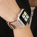 Pulseira de Couro Genuíno Estilo Fresco para Apple Watch Ultra 49mm&Watch Ultra 2 49mm / Series 10 46mm / 9&8&7 45mm / SE 3&SE 2&6&SE&5&4 44mm / 3&2&1 42mm, 42mm