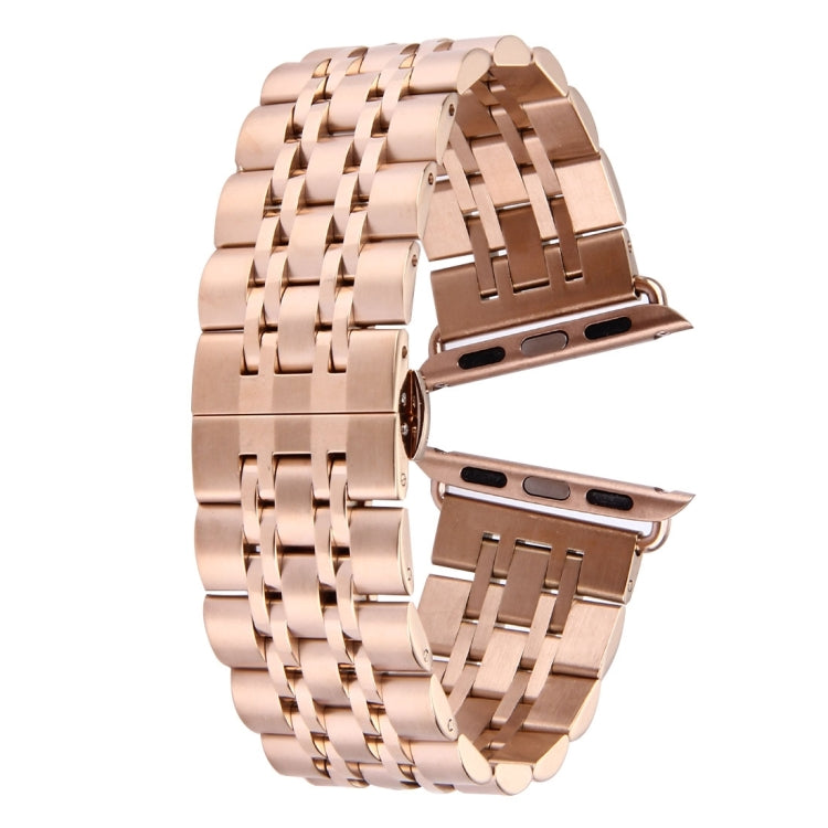 Correia de Relógio Masculina com Fivela Borboleta Oculta de 22mm e 7 Contas em Aço Inoxidável Para Apple Watch 38mm, 22mm Masculina
