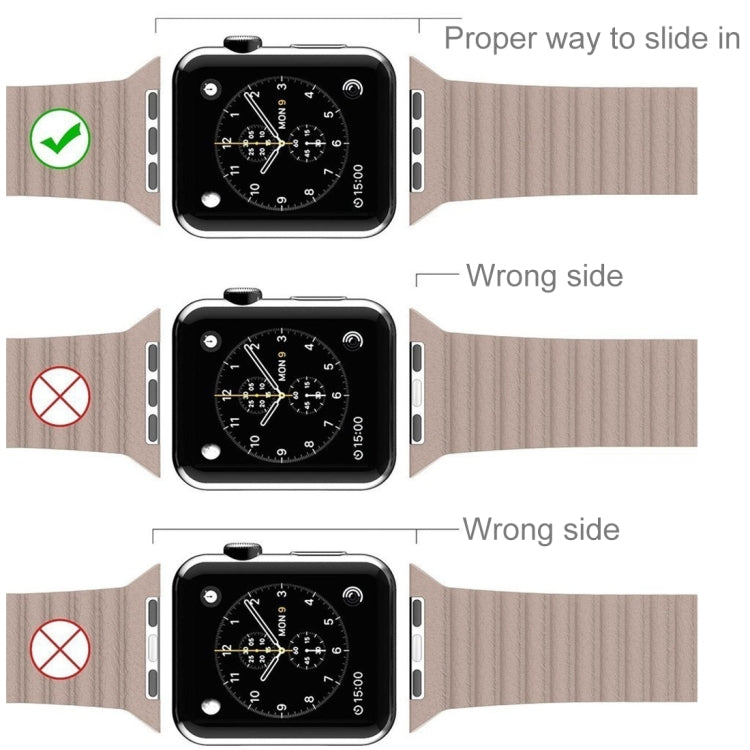 Correia de Relógio em Pele PU com Fecho Magnético de Loop para Apple Watch 38mm
