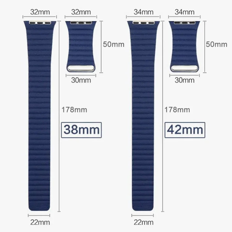Correia de Relógio em Pele PU com Fecho Magnético de Loop para Apple Watch 38mm