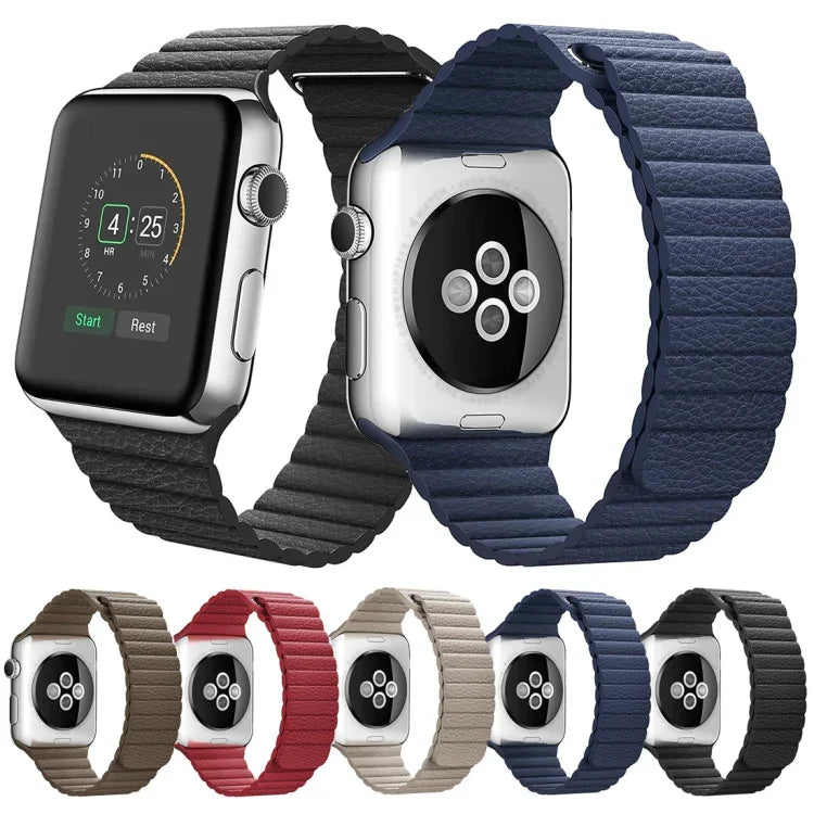 Correia de Relógio em Pele PU com Fecho Magnético de Loop para Apple Watch 38mm