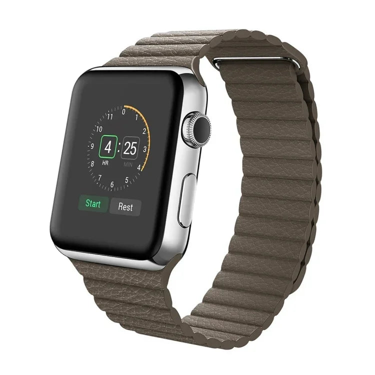 Pulseira de Couro PU com Fecho Magnético Loop para Apple Watch 42mm