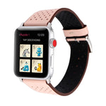 Correia de Relógio em Pele Genuína com Padrão de Furos Simples e Fashion para Apple Watch Series 10 42mm / 9&8&7 41mm / SE 3&SE 2&6&SE&5&4 40mm / 3&2&1 38mm, 38mm