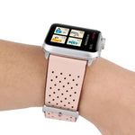 Correia de Relógio em Pele Genuína com Padrão de Furos Simples e Fashion para Apple Watch Series 10 42mm / 9&8&7 41mm / SE 3&SE 2&6&SE&5&4 40mm / 3&2&1 38mm, 38mm