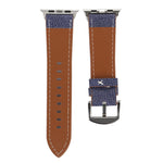 Para Apple Watch Série 10 42mm / 9&8&7 41mm / SE 3&SE 2&6&SE&5&4 40mm / 3&2&1 38mm Pulseira de Relógio em Pele Genuína com Padrão Cowboy Simples e Fashion, 38mm