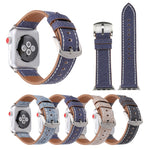 Para Apple Watch Série 10 42mm / 9&8&7 41mm / SE 3&SE 2&6&SE&5&4 40mm / 3&2&1 38mm Pulseira de Relógio em Pele Genuína com Padrão Cowboy Simples e Fashion, 38mm